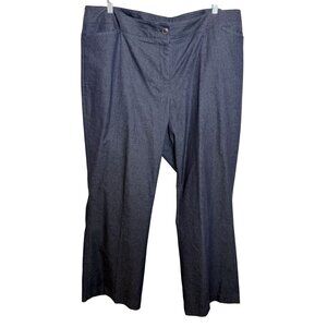 Lane Bryant Stretch Trousers 20 Plus Dark Wash Chambray Work Pants Career